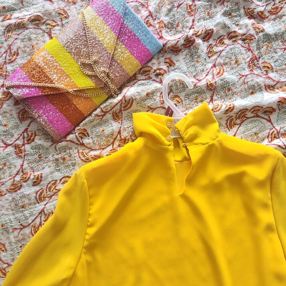 Feather Dress Yellow - Picture 9 of 12